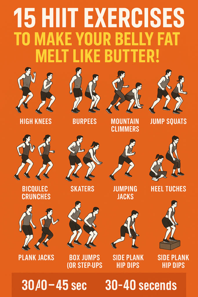 15 HIIT exercises to make your belly fat melt like butter!